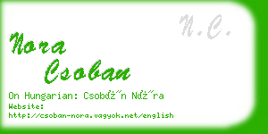 nora csoban business card